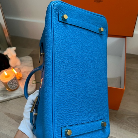 100% authentic Hermes birkin 30 blue hydra togo GHW - Picture 12 of 15